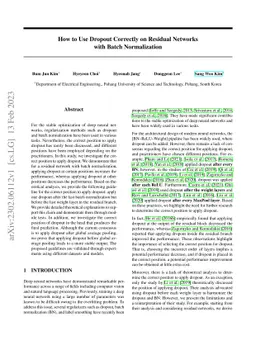 How to Use Dropout Correctly on Residual Networks with Batch
  Normalization