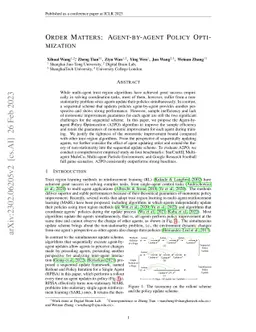 Order Matters: Agent-by-agent Policy Optimization