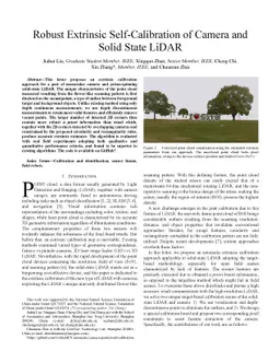 Robust Extrinsic Self-Calibration of Camera and Solid State LiDAR