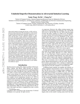 Unlabeled Imperfect Demonstrations in Adversarial Imitation Learning