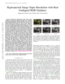 Hyperspectral Image Super Resolution with Real Unaligned RGB Guidance