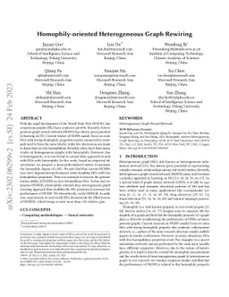 Homophily-oriented Heterogeneous Graph Rewiring