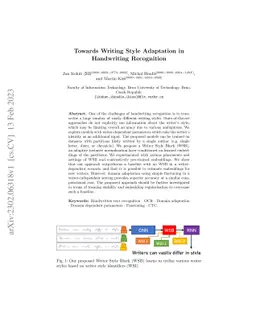 Towards Writing Style Adaptation in Handwriting Recognition