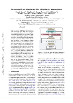 Parameter-efficient Modularised Bias Mitigation via AdapterFusion