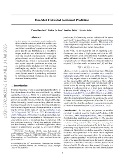 One-Shot Federated Conformal Prediction