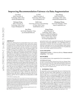 Improving Recommendation Fairness via Data Augmentation