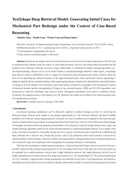 Text2shape Deep Retrieval Model: Generating Initial Cases for Mechanical
  Part Redesign under the Context of Case-Based Reasoning