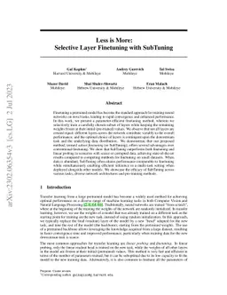 Less is More: Selective Layer Finetuning with SubTuning