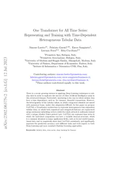 One Transformer for All Time Series: Representing and Training with Time-Dependent Heterogeneous Tabular Data