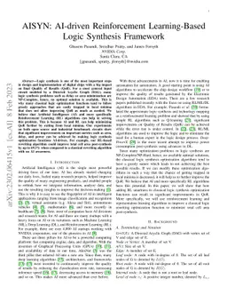 AISYN: AI-driven Reinforcement Learning-Based Logic Synthesis Framework