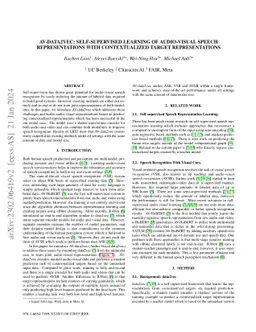 AV-data2vec: Self-supervised Learning of Audio-Visual Speech
  Representations with Contextualized Target Representations