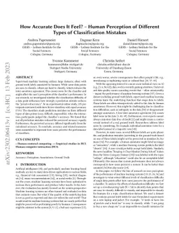 How Accurate Does It Feel? -- Human Perception of Different Types of
  Classification Mistakes