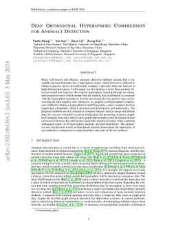 Deep Orthogonal Hypersphere Compression for Anomaly Detection