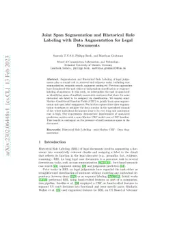 Joint Span Segmentation and Rhetorical Role Labeling with Data
  Augmentation for Legal Documents