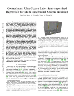 ContrasInver: Ultra-Sparse Label Semi-supervised Regression for
  Multi-dimensional Seismic Inversion