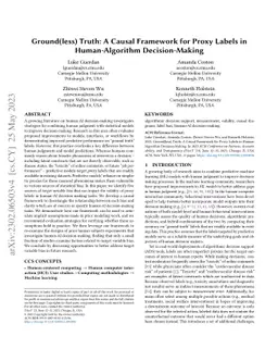 Ground(less) Truth: A Causal Framework for Proxy Labels in
  Human-Algorithm Decision-Making