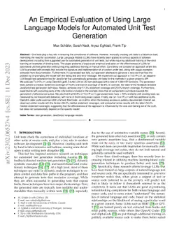 An Empirical Evaluation of Using Large Language Models for Automated
  Unit Test Generation