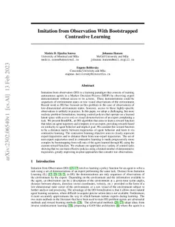 Imitation from Observation With Bootstrapped Contrastive Learning