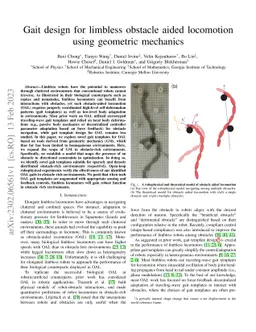 Gait design for limbless obstacle aided locomotion using geometric
  mechanics