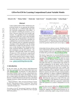 GFlowNet-EM for learning compositional latent variable models