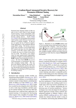 Gradient-Based Automated Iterative Recovery for Parameter-Efficient
  Tuning