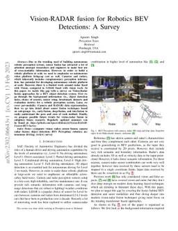 Vision-RADAR fusion for Robotics BEV Detections: A Survey