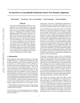 In Search for a Generalizable Method for Source Free Domain Adaptation