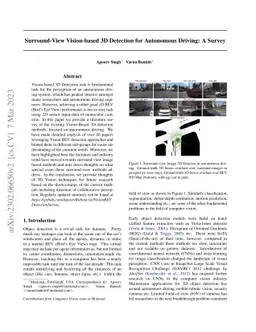 Surround-View Vision-based 3D Detection for Autonomous Driving: A Survey