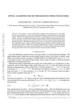 Optimal Algorithms for the Inhomogeneous Spiked Wigner Model