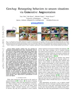 GenAug: Retargeting behaviors to unseen situations via Generative
  Augmentation