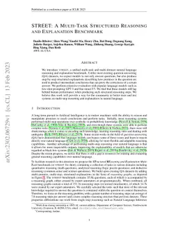 STREET: A Multi-Task Structured Reasoning and Explanation Benchmark