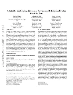 Relatedly: Scaffolding Literature Reviews with Existing Related Work
  Sections