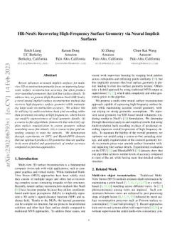 HR-NeuS: Recovering High-Frequency Surface Geometry via Neural Implicit
  Surfaces