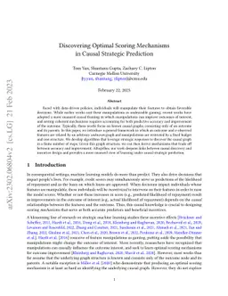 Discovering Optimal Scoring Mechanisms in Causal Strategic Prediction