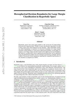 Horospherical Decision Boundaries for Large Margin Classification in
  Hyperbolic Space