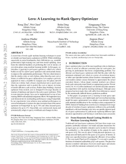 Lero: A Learning-to-Rank Query Optimizer