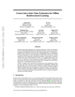Conservative State Value Estimation for Offline Reinforcement Learning
