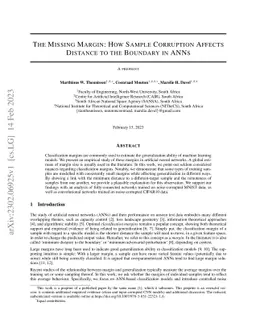 The Missing Margin: How Sample Corruption Affects Distance to the
  Boundary in ANNs