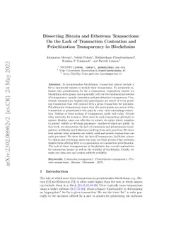 Dissecting Bitcoin and Ethereum Transactions: On the Lack of Transaction
  Contention and Prioritization Transparency in Blockchains