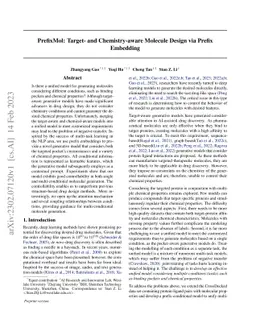 PrefixMol: Target- and Chemistry-aware Molecule Design via Prefix
  Embedding