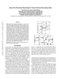 Deep Non-Monotonic Reasoning for Visual Abstract Reasoning Tasks