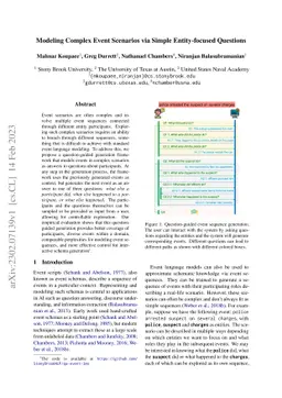 Modeling Complex Event Scenarios via Simple Entity-focused Questions