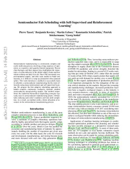 Semiconductor Fab Scheduling with Self-Supervised and Reinforcement
  Learning