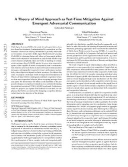 A Theory of Mind Approach as Test-Time Mitigation Against Emergent
  Adversarial Communication