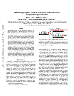 When mitigating bias is unfair: multiplicity and arbitrariness in
  algorithmic group fairness