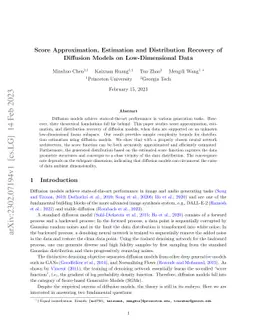 Score Approximation, Estimation and Distribution Recovery of Diffusion
  Models on Low-Dimensional Data