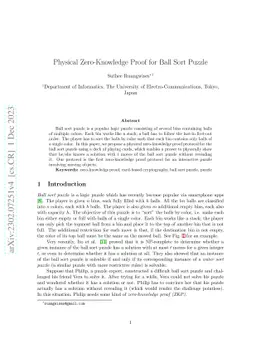 Physical Zero-Knowledge Proof for Ball Sort Puzzle