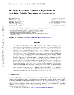 The Meta-Evaluation Problem in Explainable AI: Identifying Reliable
  Estimators with MetaQuantus