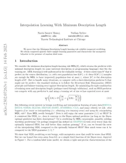 Interpolation Learning With Minimum Description Length