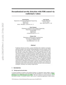 Derandomized Novelty Detection with FDR Control via Conformal E-values